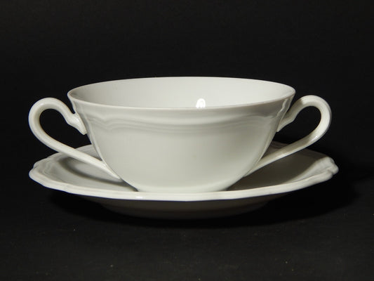 ANTICO SERVIZIO 6 TAZZE BRODO PORCELLANA BIANCA MARIE LUISE BAVARIA SELTMANN W.