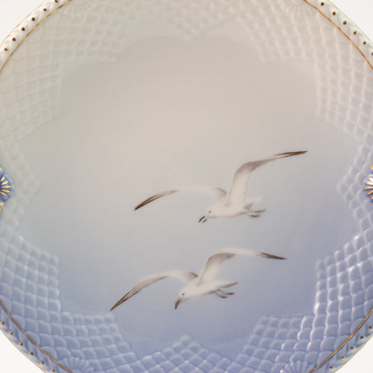 PIATTO PORTATA ROTONDO 26 CM PORCELLANA ORO ZECCHINO GABBIANI BING&GRONDAHL 304