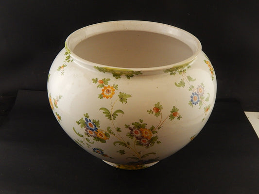 ANTICO GRANDE VASO FIORIERA MAIOLICA CERAMICA CANTAGALLI FIRENZE FINE 800