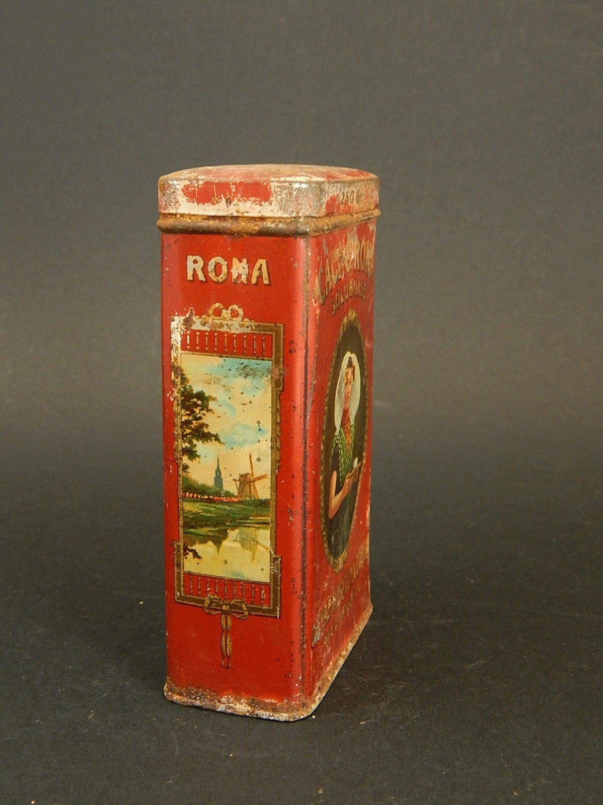 ANTICA SCATOLA LATTA CACAO VAN HOUTEN RONA COLLEZIONE