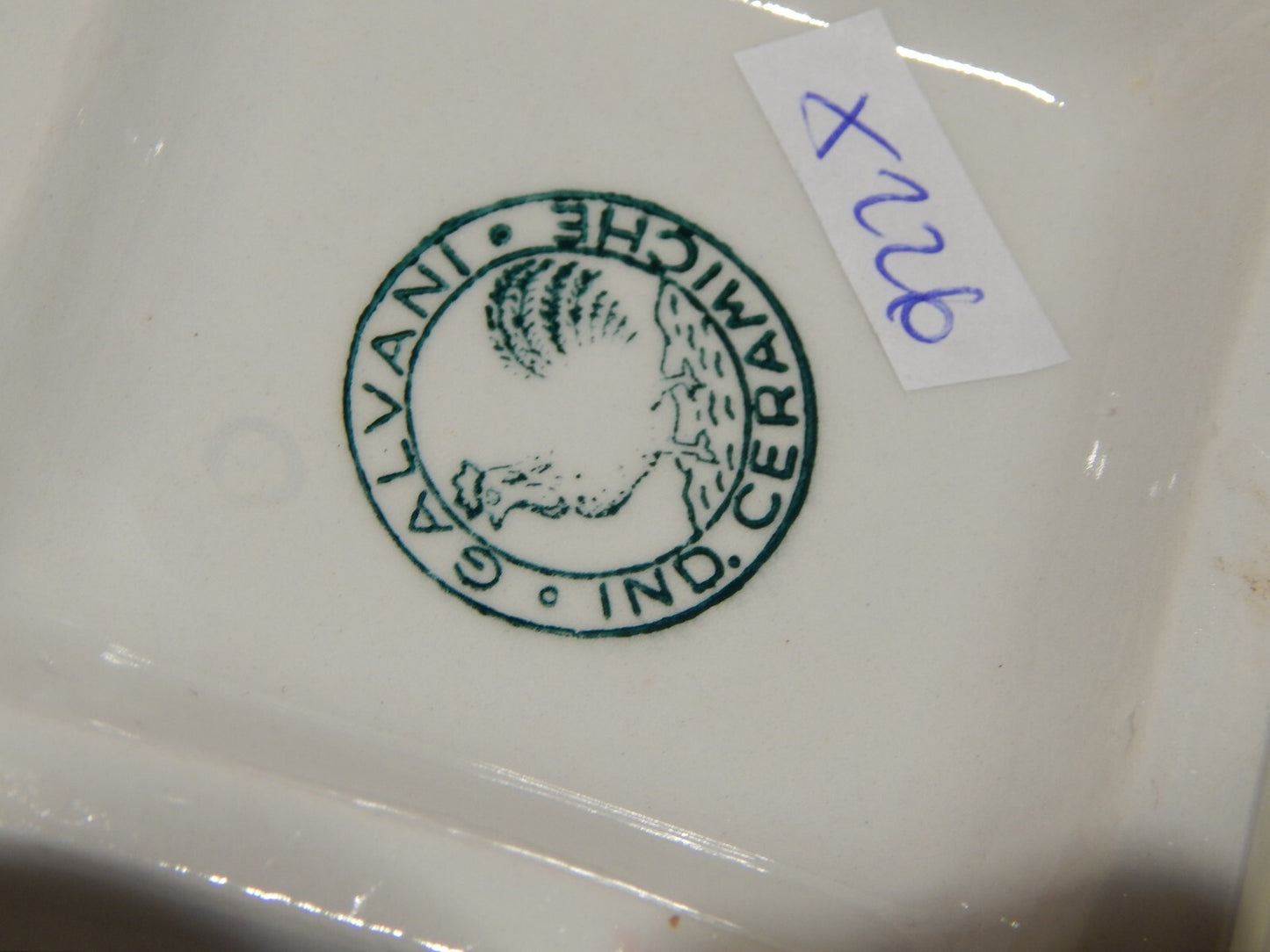 ART DECO CENTROTAVOLA ZUPPIERA BISCOTTIERA CERAMICA GALVANI PORDENONE ANNI '30