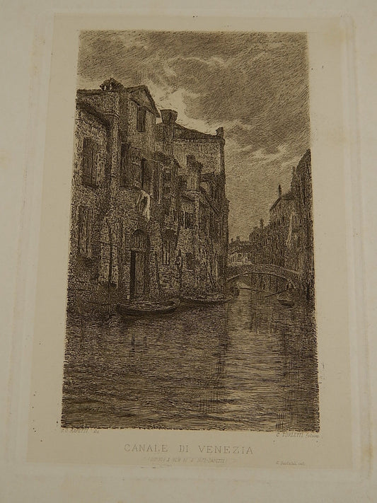 ANTICA STAMPA CANALE DI VENEZIA MITI ZANETTI INCISIONE G.O.RAPETTI C.TURLETTI
