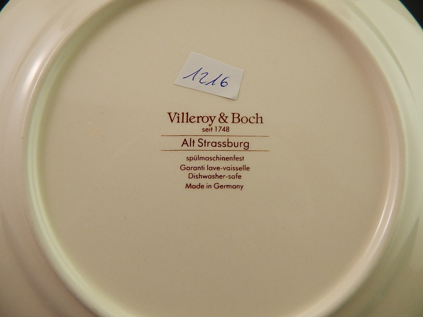 VINTAGE RARO PIATTO CERAMICA VECCHIA STRASBURGO VILLEROY&BOCH #1117