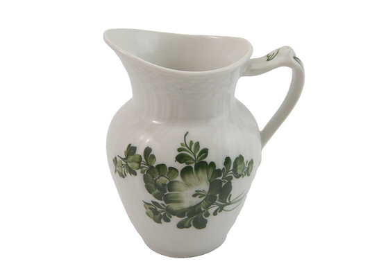 VINTAGE LATTIERA BRICCO ROYAL COPENHAGEN FIORI VERDI GREEN FLOWER CURVED