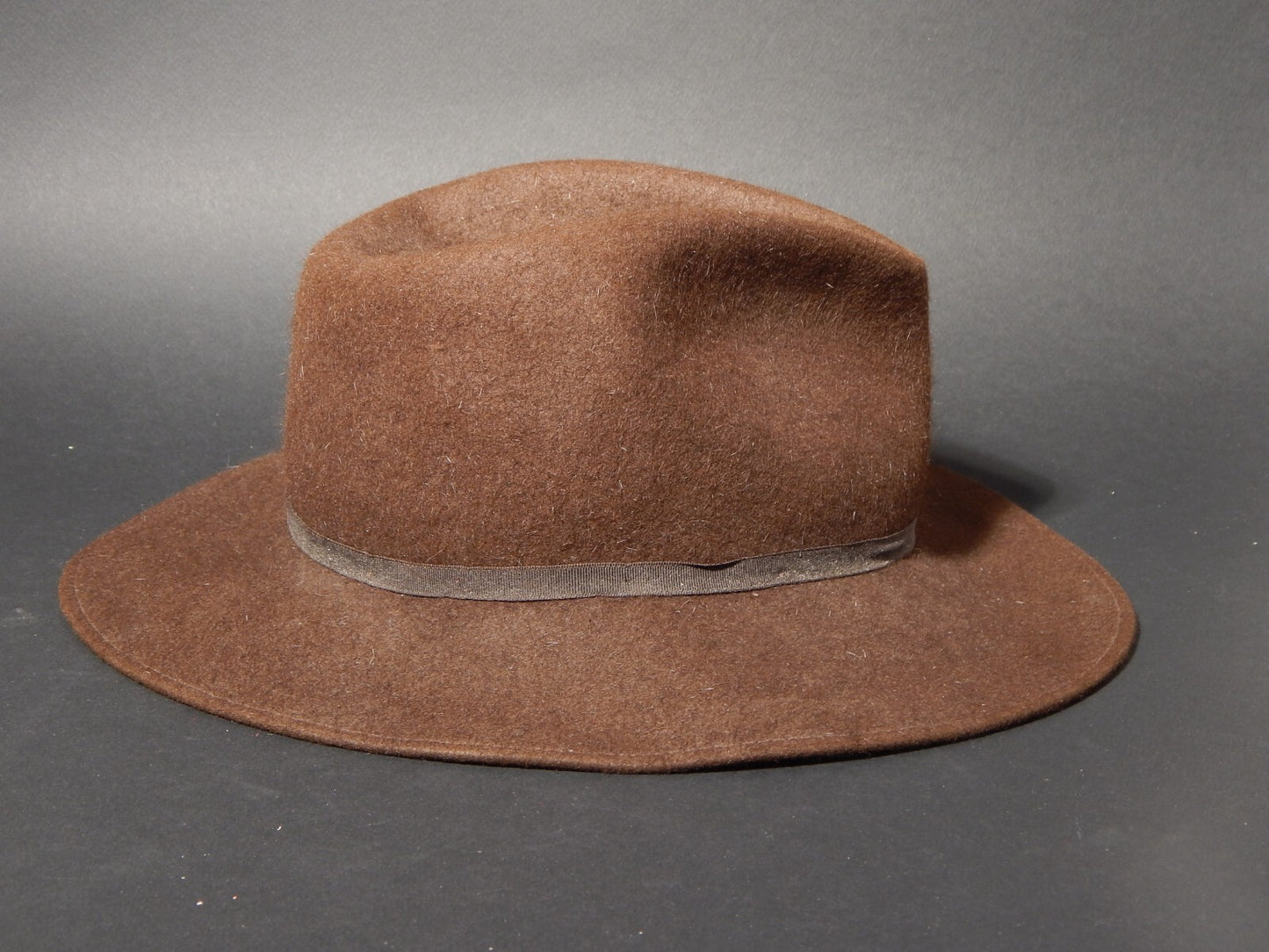 BORSALINO VINTAGE CAPPELLO DONNA UOMO CM 57 LANA FELTRO MARRONE