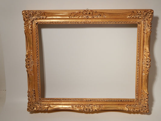 VINTAGE IMPORTANTE STILE VENEZIANA CORNICE IN LEGNO INTAGLIATA CON DORATURA