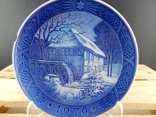 ROYAL COPENHAGEN PIATTO DI NATALE 1976 ORIGINALE PORCELLANA BLU DIFETTO