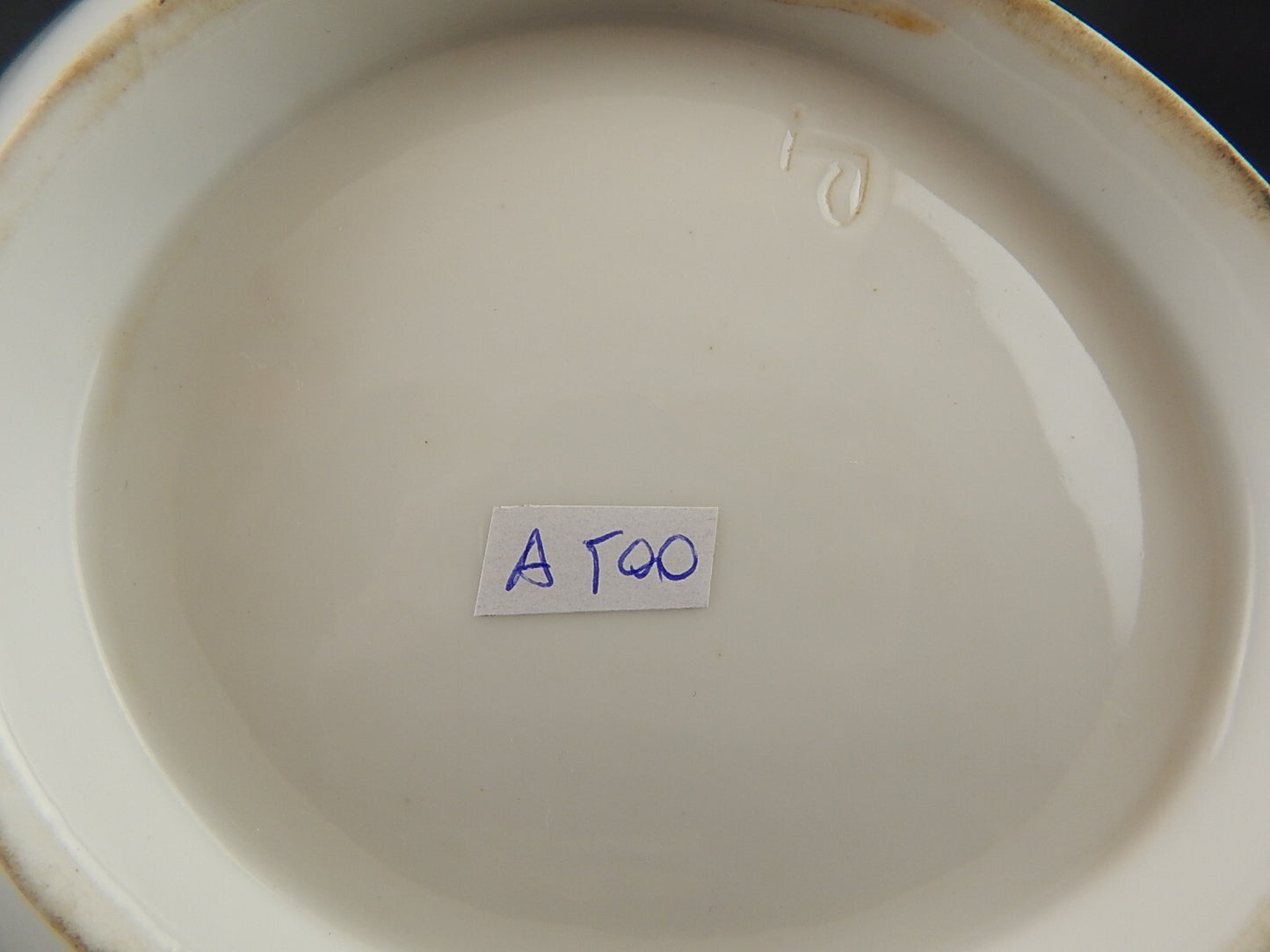 ANTICA RAVIERA CONCHIGLIA VASSOIO PORCELLANA PARIGI BIANCA BLU ORO NAPOLEONE III