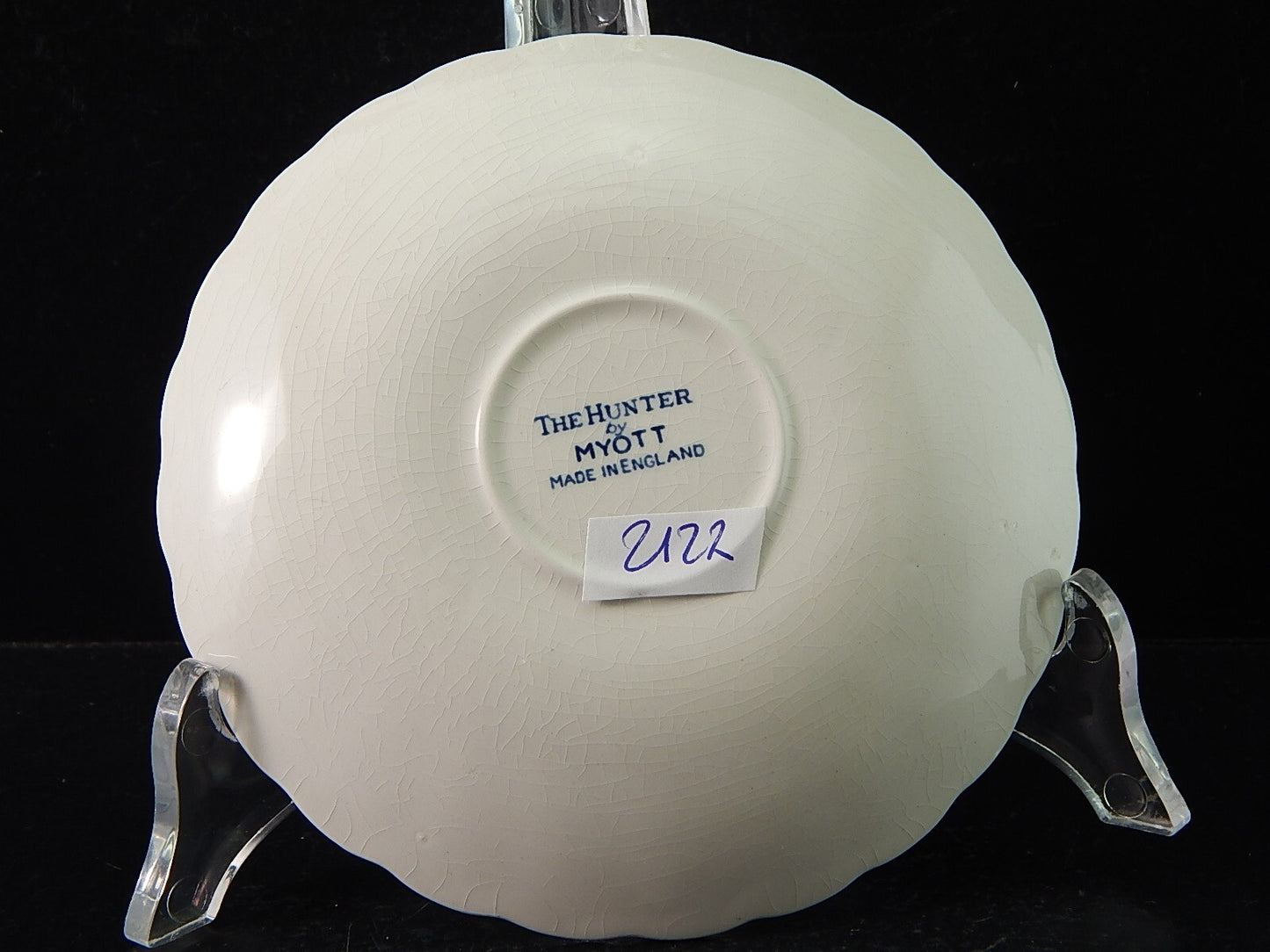 VINTAGE CERAMICA TAZZINA THE HUNTER MYOTT POTTERY ENGLAND IL CACCIATORE #2127