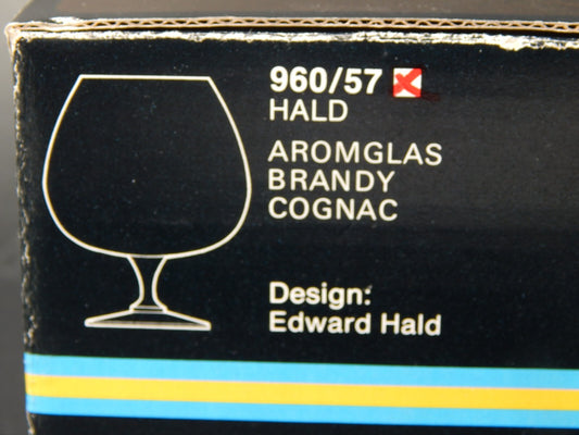 VINTAGE COPPIA BICCHIERI CALICI COGNAC CRISTALLO ORREFORS DISEGN EDWARD HALD