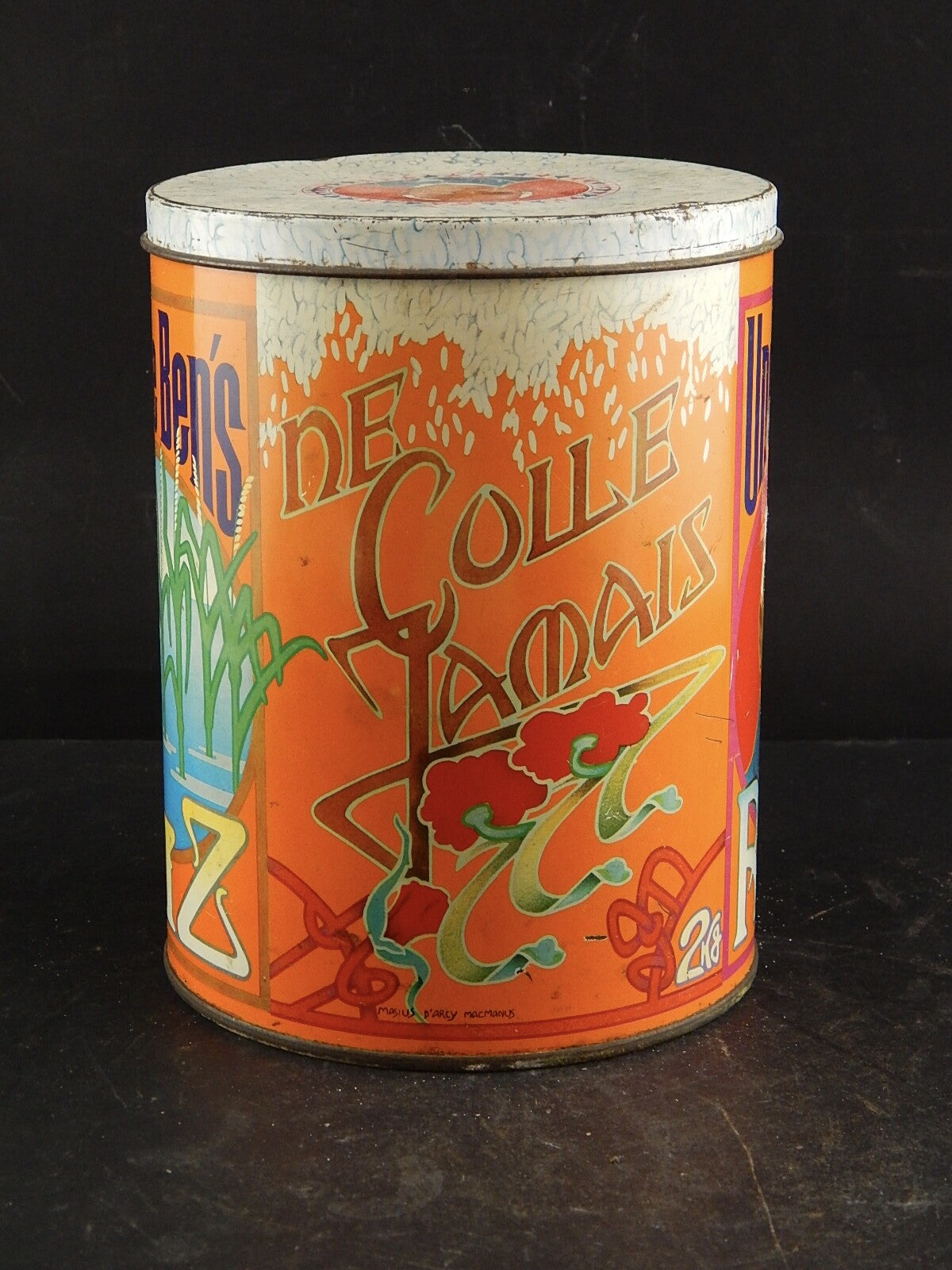 COLLEZIONE ANTICA SCATOLA LATTA STAMPATA PUBBLICITARIA UNCLE BEN'S RICE HAMBURG