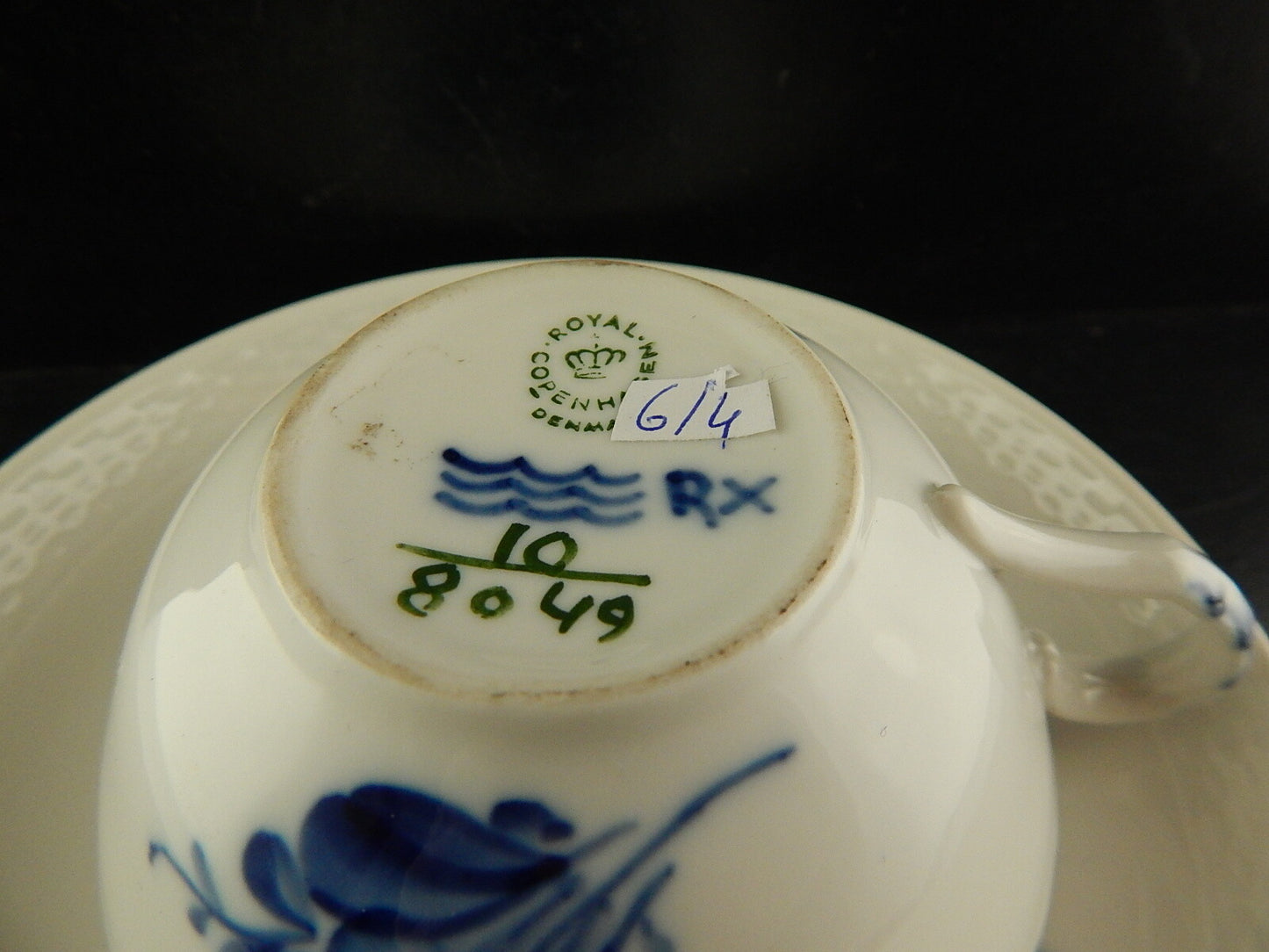 ROYAL COPENHAGEN PORCELLANA BLUE FLOWER TEA CUP&SAUCER TAZZA TÈ DIPINTA MANO #4