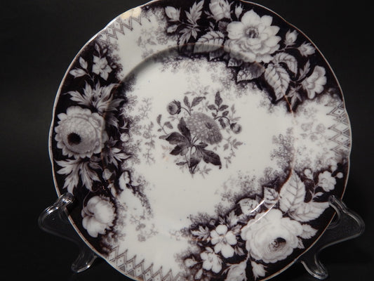 ANTICO RARO PIATTO CERAMICA DISEGNO JARDINIERE VILLEROY & BOCH FINE '800 difetto