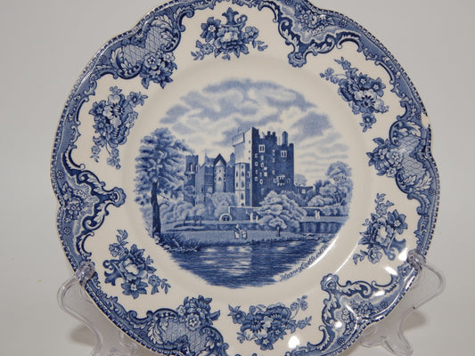 VINTAGE JOHNSON BROS OLD BRITAIN CASTLE BLU PIATTO PIANO PORCELLANA DIFETTO 1918