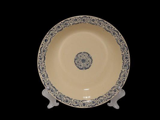 ANTICA FINE 1800 CIOTOLA FRUTTIERA CENTROTAVOLA CERAMICA GIEN BLU BIARRITZ