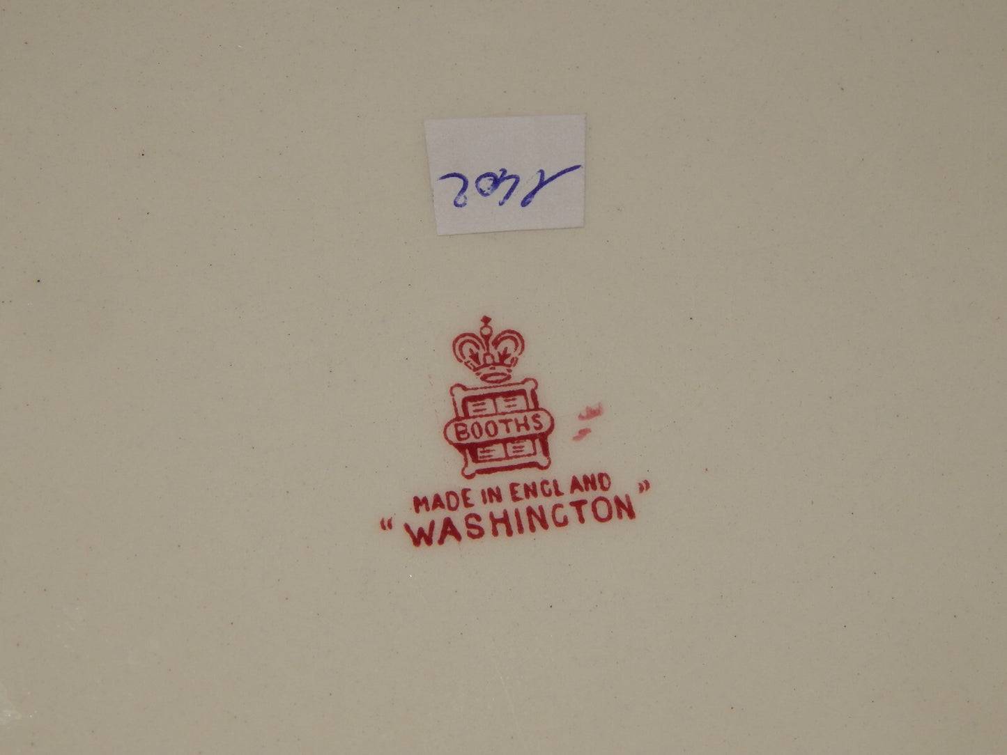 ANTICO VASSOIO PIATTO PORTATA ROTONDO BOOTHS WASHINGTON SEMI-PORCELLANA INGLESE