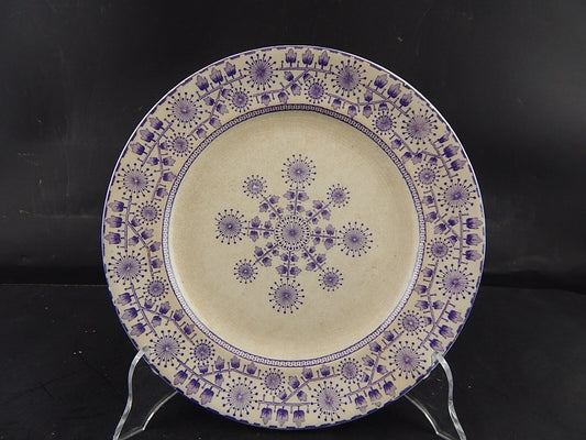 ANTICO PIATTO CERAMICA META' 800 GUSTAVSBERG TRANSFERWARE VIOLA #9429