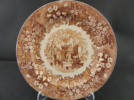 ANTICO PIATTO SEMI PORCELLANA RICHARD MILANO DECORO FERRARA META' 800 #9992