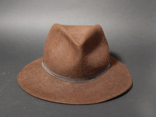 BORSALINO VINTAGE CAPPELLO DONNA UOMO CM 57 LANA FELTRO MARRONE