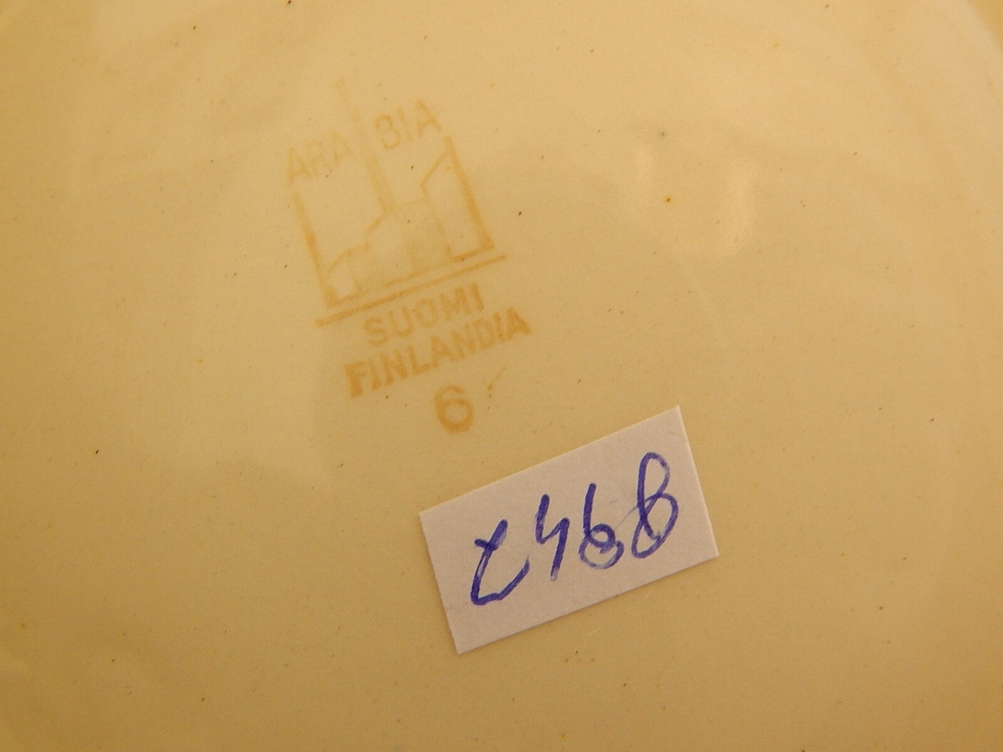 ANTICA ZUPPIERA CENTROTAVOLA PORCELLANA ARABIA FINLANDIA ANNI '30 BIANCA E BLU