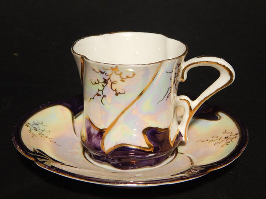 ANTICA ELEGANTE LIBERTY TAZZINA CAFFE' PORCELLANA DECORO A LUSTRO