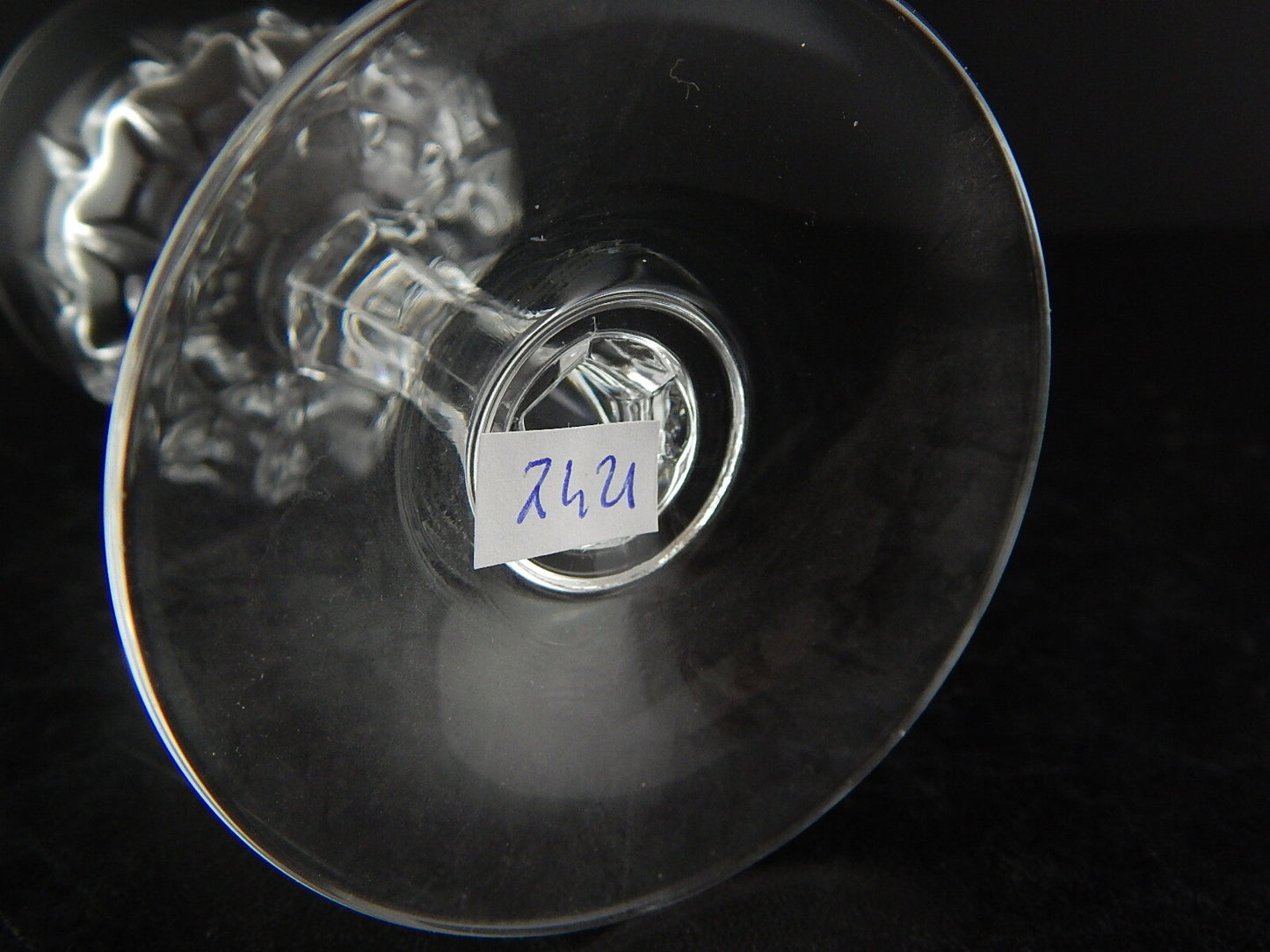 ANTICO ELEGANTE ART DECO SERVIZIO 6 BICCHIERI CALICI CRISTALLO BOEMIA MOLATI