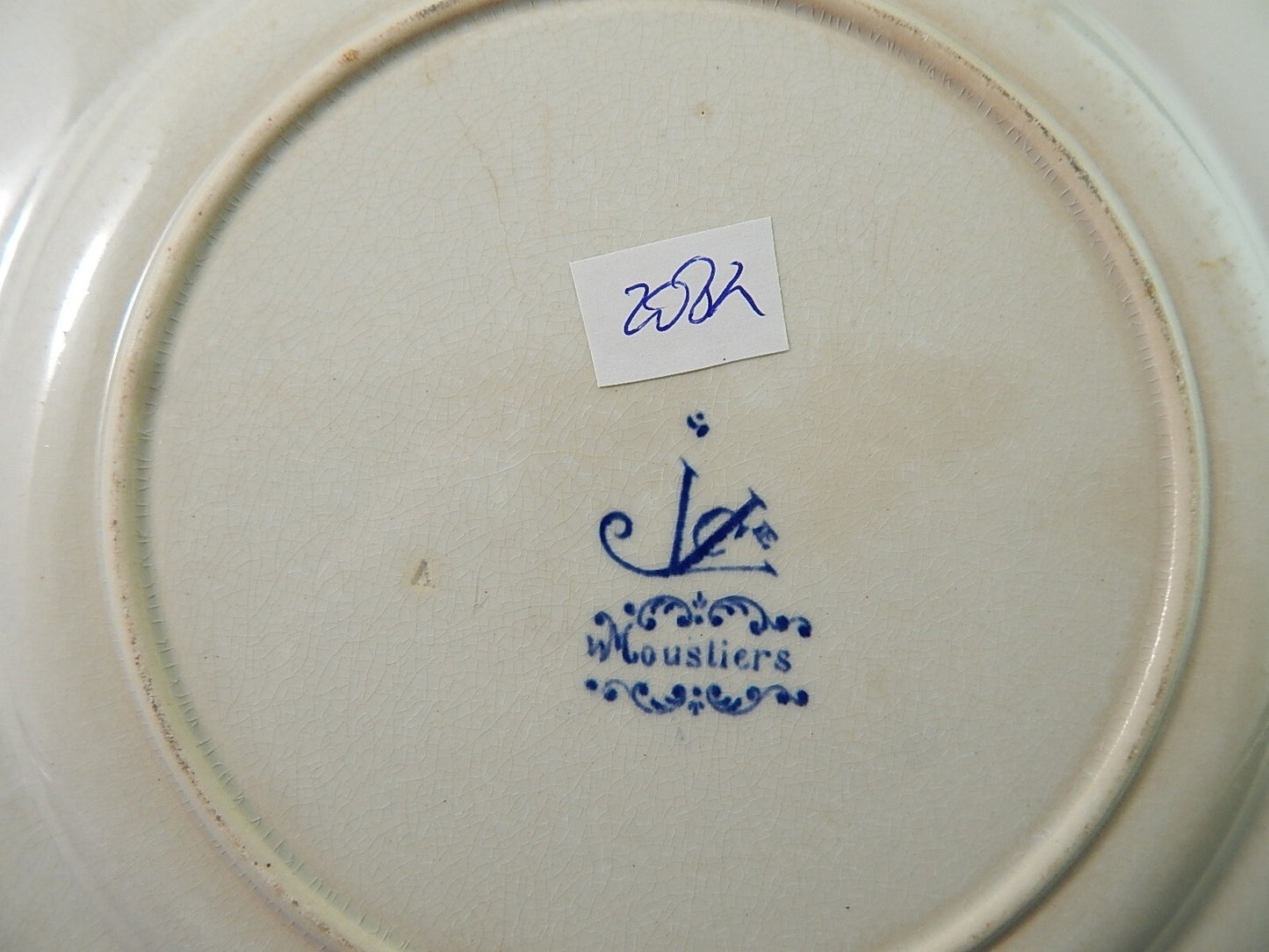 ANTICO PIATTO CERAMICA JULES VIEILLARD BORDEAUX MOUSTIERS DECORO MITOLOGICO 2087