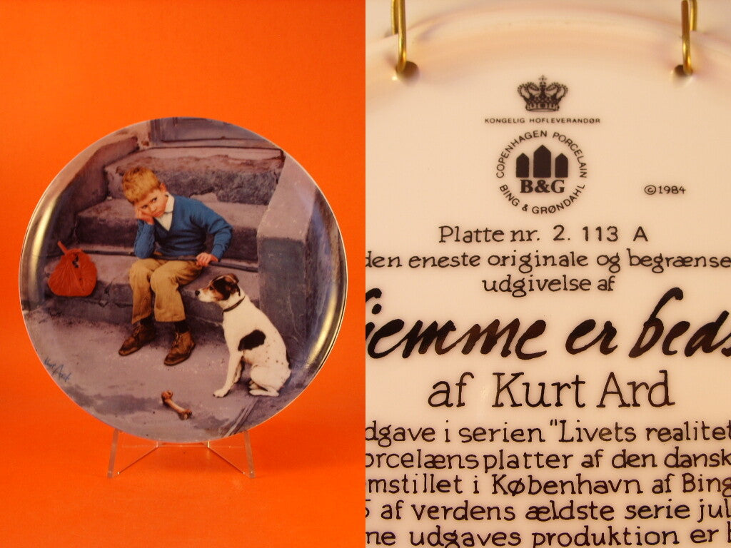 Retro del piatto Home is Best con autografo di Kurt Ard
