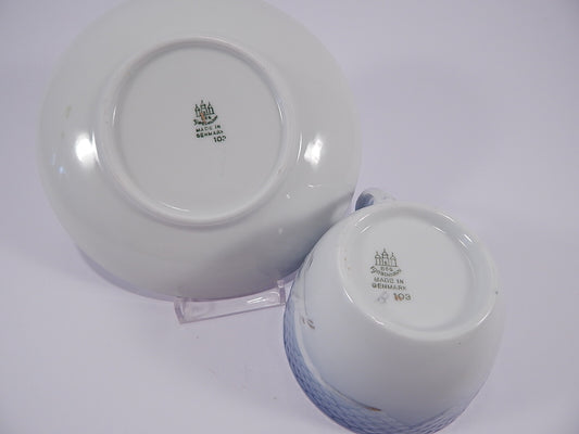 Servizio Gabbiani Tazza da tè con piattino Bing&Grondahl porcellana autentica, 15cm