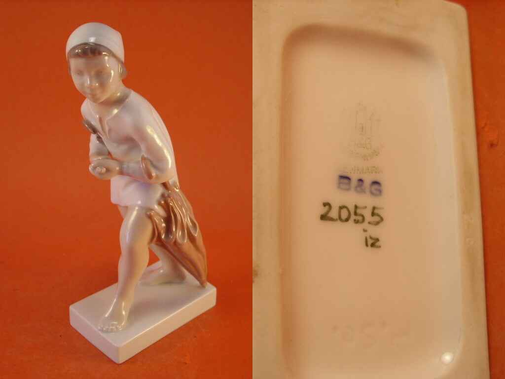 Statuina "L'Omino del Sonno" Cod 2055 (H.C. Andersen) porcellana pezzo raro da collezione, 18 cm