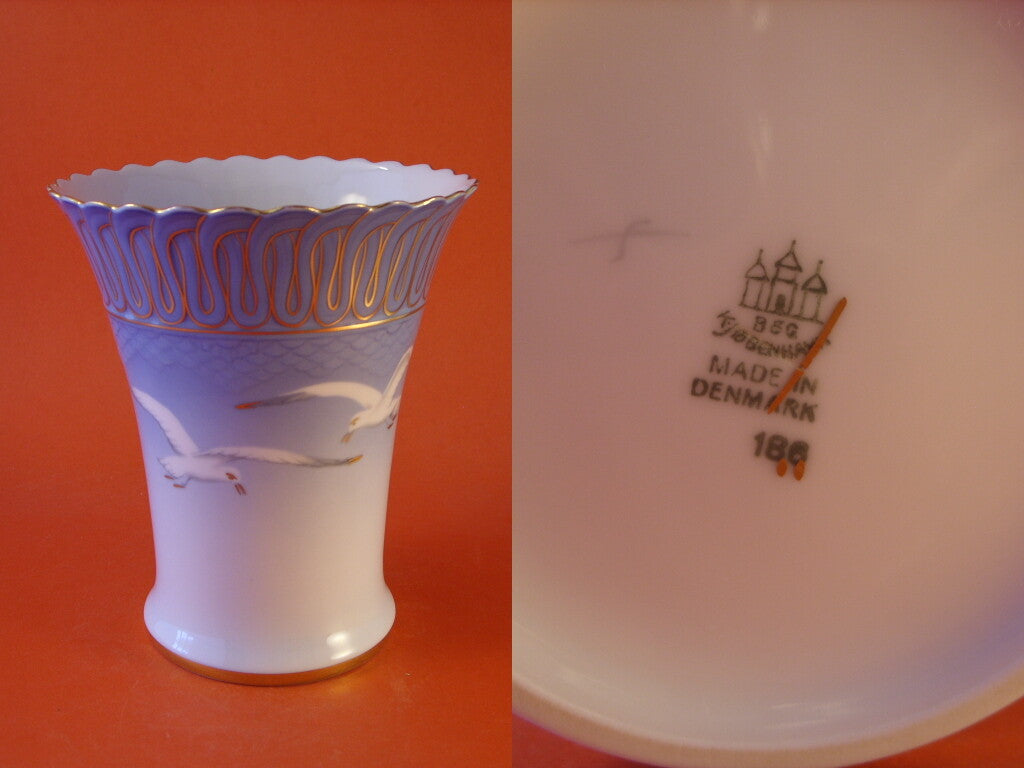 Vaso in "Servizio Gabbiani" Seagull porcellana pezzo raro da collezione, cm 16