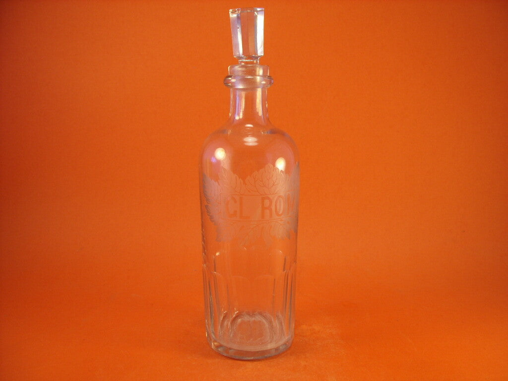 Bottiglia per rum Holmegaard in cristallo danese antico