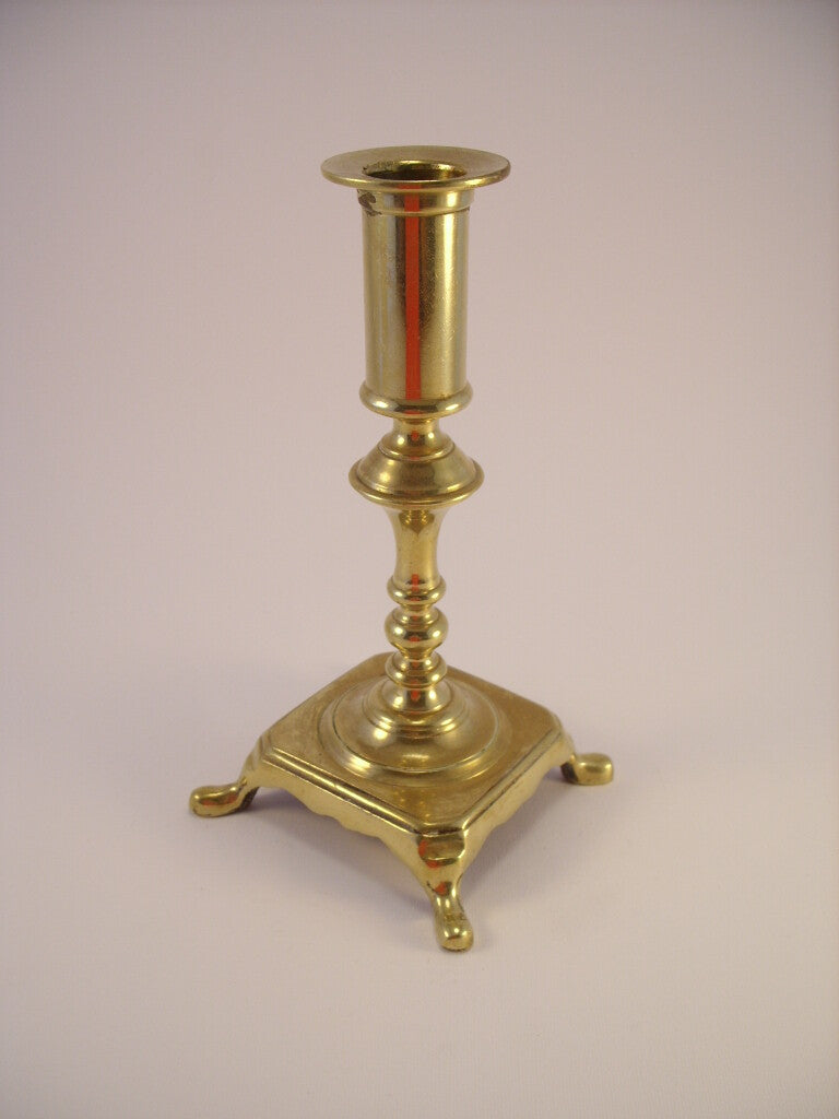 Portacandela Antico in Ottone Danese Fatto a Mano, altezza 19 cm