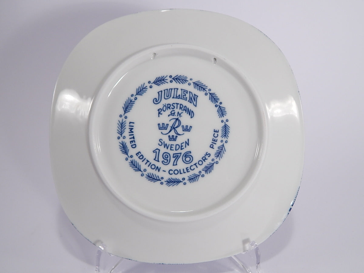 Porcellana Rorstrand con marchio di autenticità, piatto di Natale da collezione 19 cm del 1976