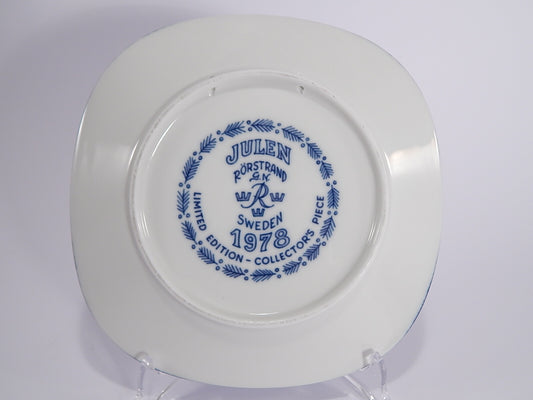 Porcellana Rorstrand con marchio di autenticità, piatto di Natale da collezione 19 cm del 1978