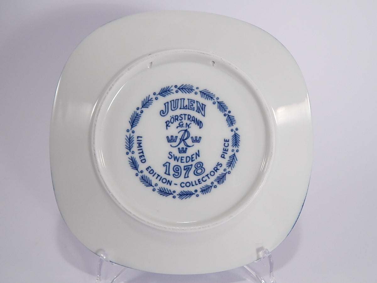 Porcellana Rorstrand con marchio di autenticità, piatto di Natale da collezione 19 cm del 1978