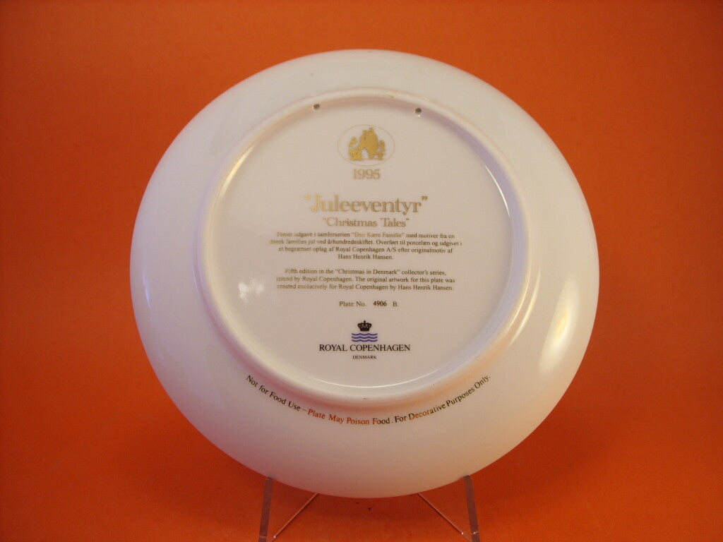 Piatto da collezione danese Royal Copenhagen in porcellana Christmas in Denmark Christmas Tales edizione limitata 1995