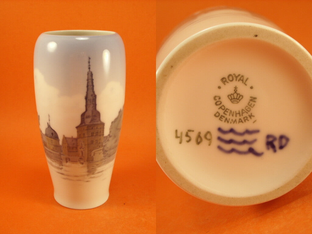 Royal Copenhagen porcellana Vaso in "Frederiksberg" cod 4569 d'antiquariato, cm 17