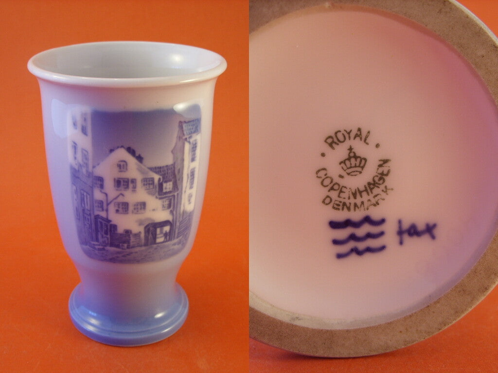 Royal Copenhagen Vaso in "Rund Skue Dag" decorazione porcellana da collezione, cm 15