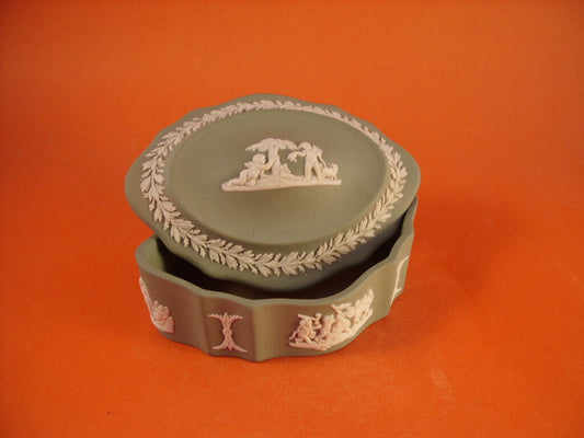 Scatola Portabombons Jasper Verde Wedgwood, pezzo da collezione