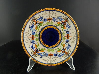 ANTICO RARO PIATTO DECORATIVO RAFFAELLESCO CERAMICA LA COLONNATA S.FIORENTINO #