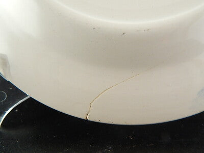 VINTAGE PIATTO FONDO CERAMICA NICE MONDOVI' BIANCO-BLU COLLEZIONE SHABBY CHIC