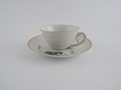 ANTICO MIX&MATCH PORCELLANA TAZZA LAVENO PIATTO DIPINTO MANO VIOLE BING GRONDAHL