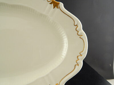 RETRO ROCAILLE VEB REICHENBACH PIATTO PORTATA VASSOIO PORCELLANA BIANCO ORO