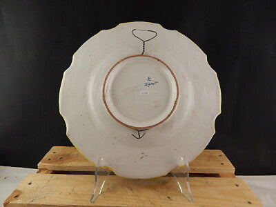 VINTAGE PIATTO PARATA MAIOLICA VINCENZINA CERAMICA A LUSTRO GUALDO TADINO CM.37
