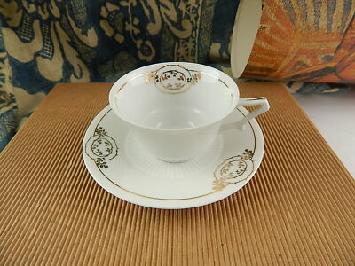 ANTICO PREZIOSO SET CAFFE’ PORCELLANA BIANCA ORO SCHUMANN 1920 BAVARIA LIBERTY #