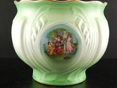 ANTICA LIBERTY CERAMICA LOMBARDA ELEFANTINO VASO CACHEPOT DIPINTI KAUFFMANN