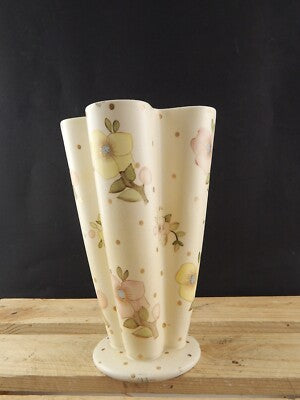 ANTICO VASO QUATTRO COLONNE CERAMICA LENCI TORINO 1930 DECORO FLOREALE POLICROMO