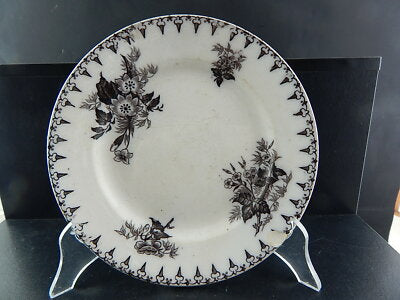 ANTICO PIATTO CERAMICA SARREGUEMINES U&C COLLEZIONE FLORE 1800 ART NOUVEAU #1330