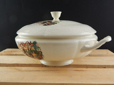 ANTICA RARA ZUPPIERA CERAMICA SEMI PORCELLANA INGLESE OLD BRIDGE EARTHENWARE